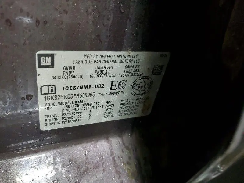 2015 GMC YUKON XL K1500 SLT  