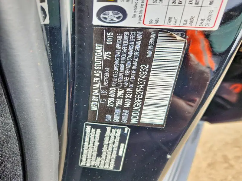 2015 MERCEDES-BENZ S 550 4MATIC  