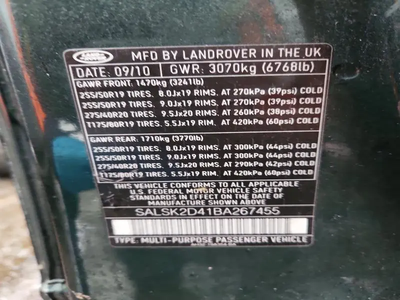 2011 LAND ROVER RANGE ROVER SPORT LUX  