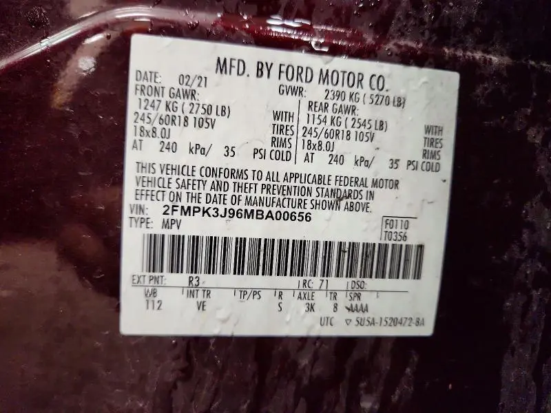 2021 FORD EDGE SEL  
