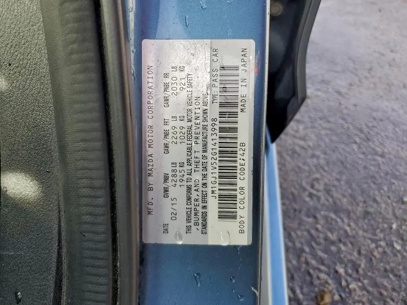 2016 MAZDA 6 TOURING  