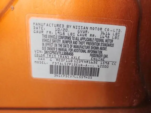 2020 NISSAN KICKS SV  