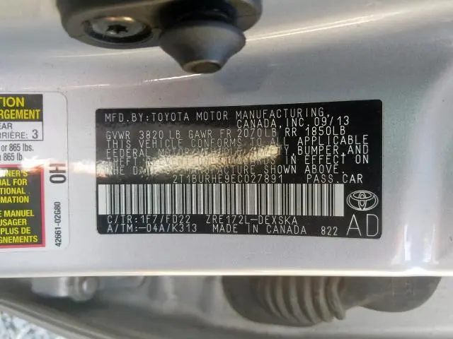 2014 TOYOTA COROLLA L
