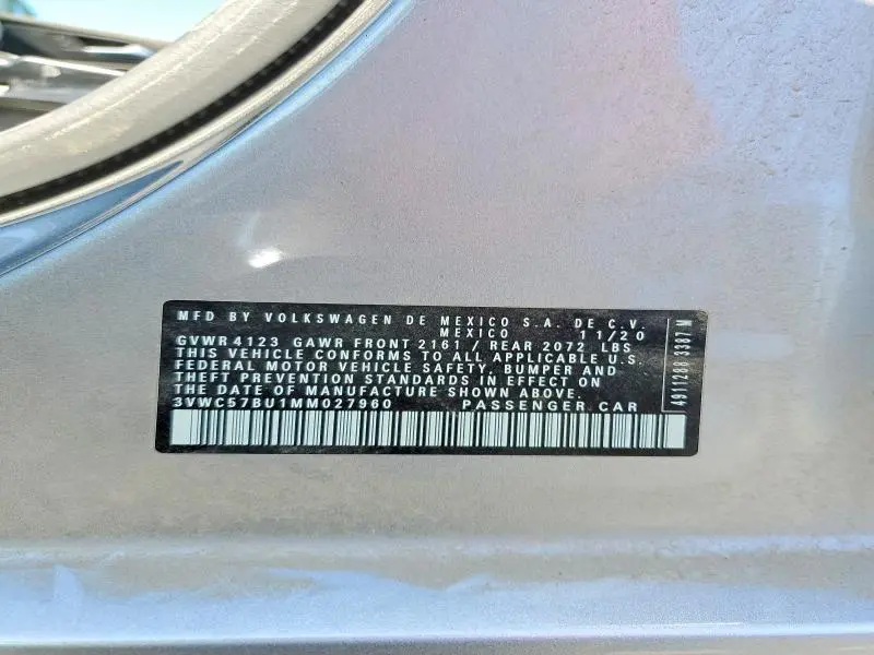 2021 VOLKSWAGEN JETTA S  