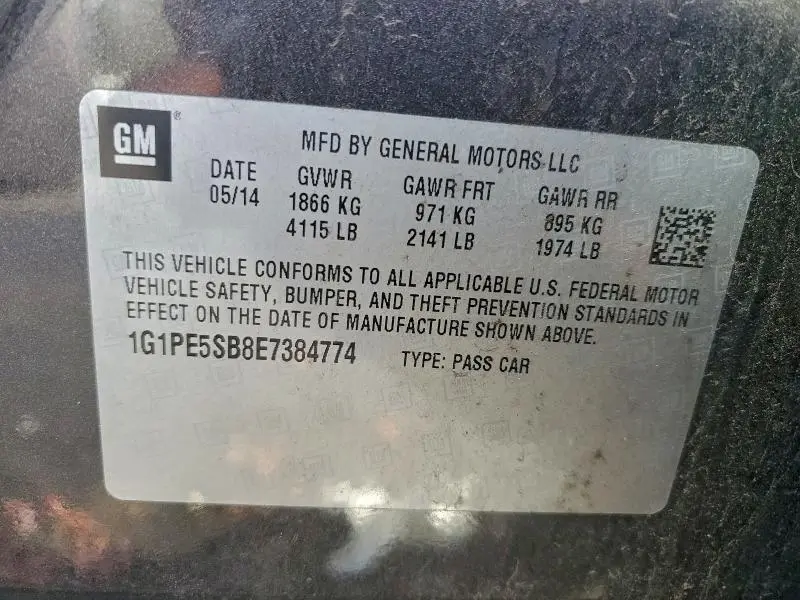 2014 CHEVROLET CRUZE LT  