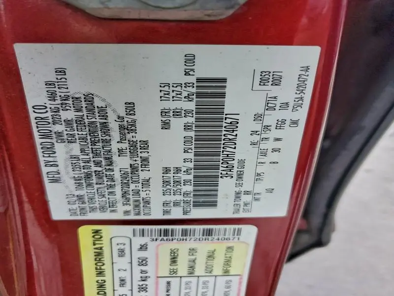 2013 FORD FUSION SE  