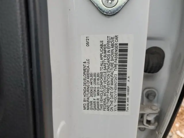 2021 HONDA ACCORD SPORT SE  