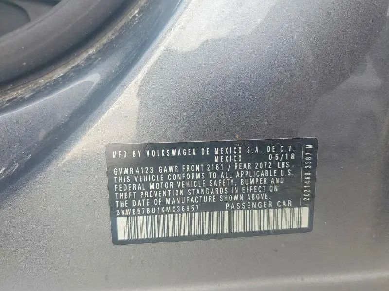 2019 VOLKSWAGEN JETTA SEL  