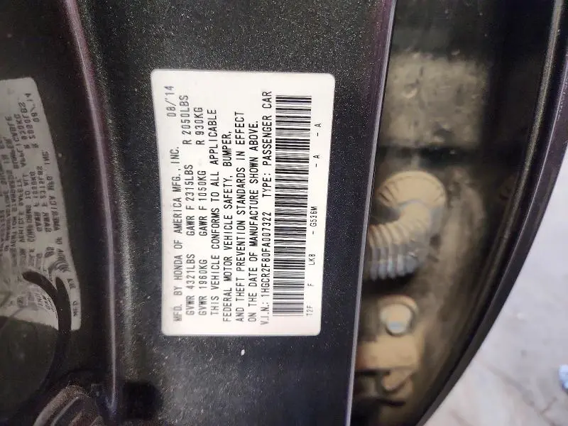 2015 HONDA ACCORD EXL  