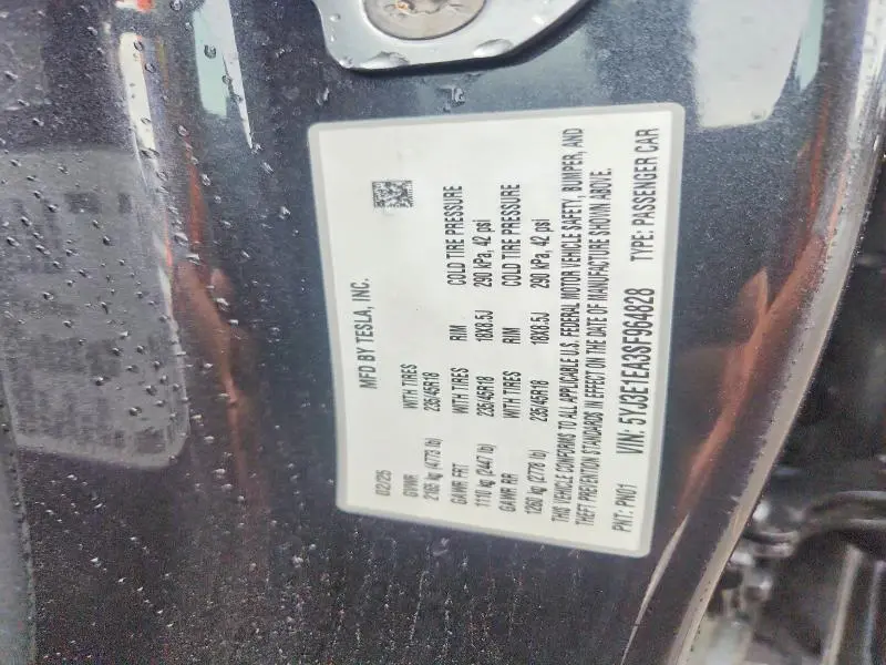 2025 TESLA MODEL 3   