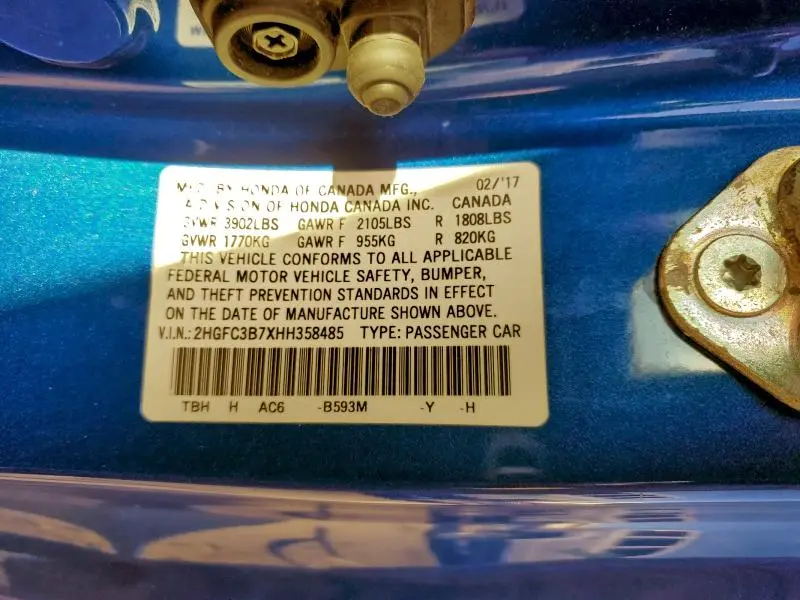 2017 HONDA CIVIC EXL  