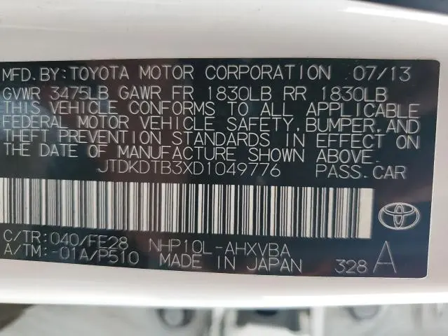 2013 TOYOTA PRIUS C   