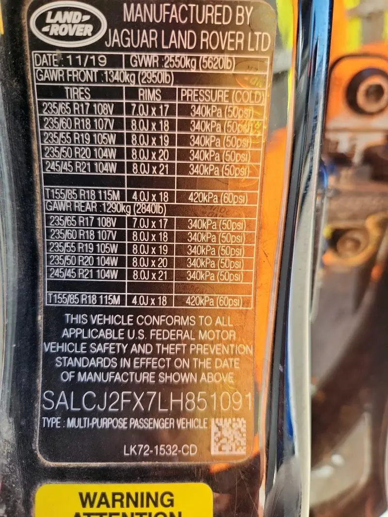 2020 LAND ROVER DISCOVERY SPORT S  