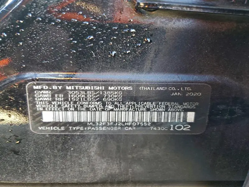 2020 MITSUBISHI MIRAGE G4 ES  