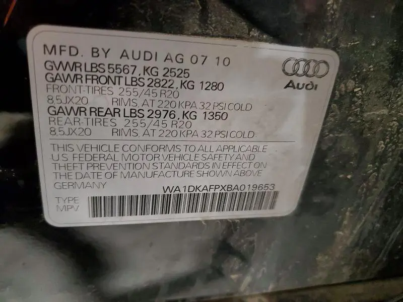 2011 AUDI Q5 PREMIUM PLUS  