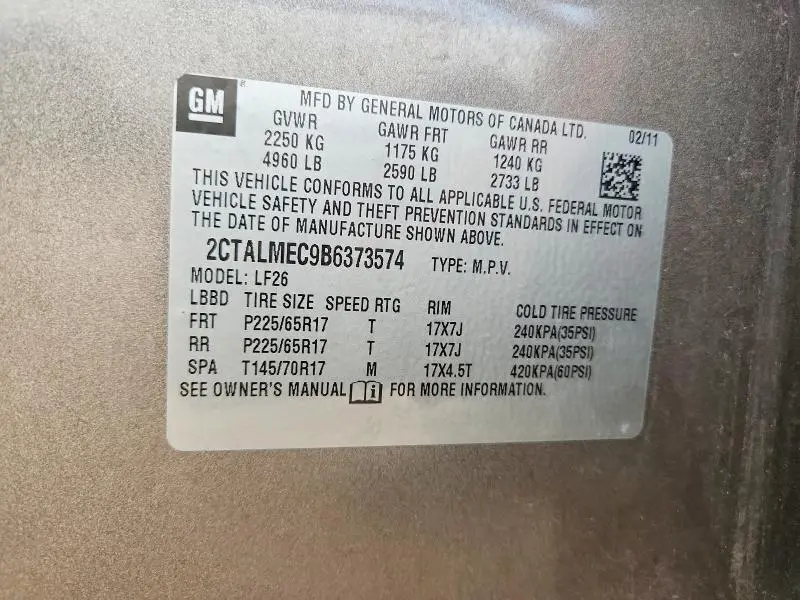 2011 GMC TERRAIN SLE  