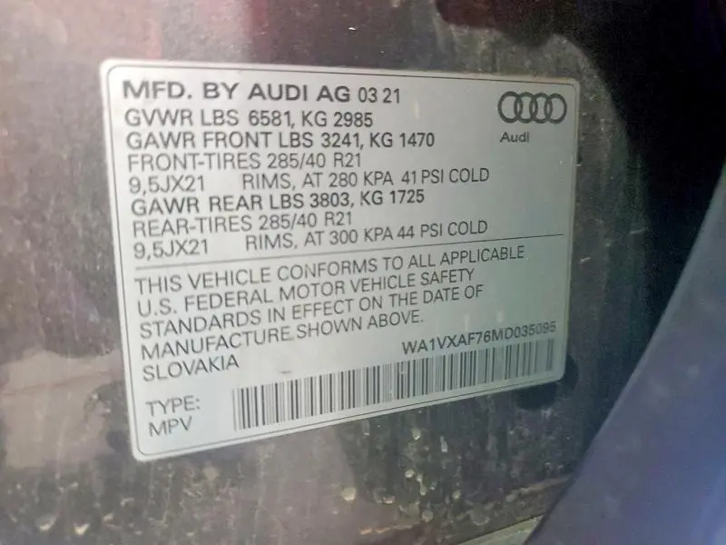 2021 AUDI Q7 PRESTIGE  