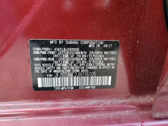 2018 SUBARU CROSSTREK LIMITED  