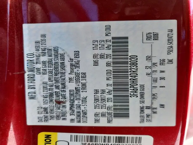 2013 FORD FUSION SE  