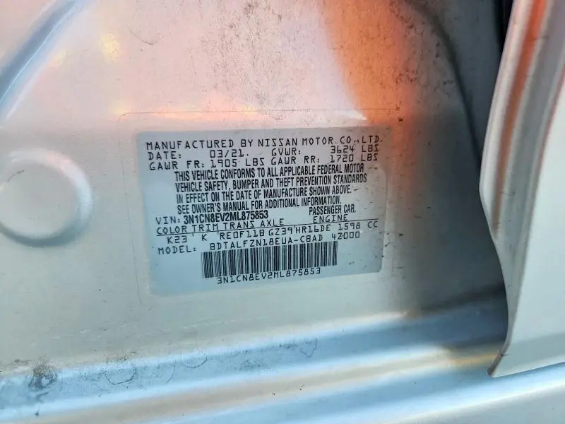 2021 NISSAN VERSA SV  