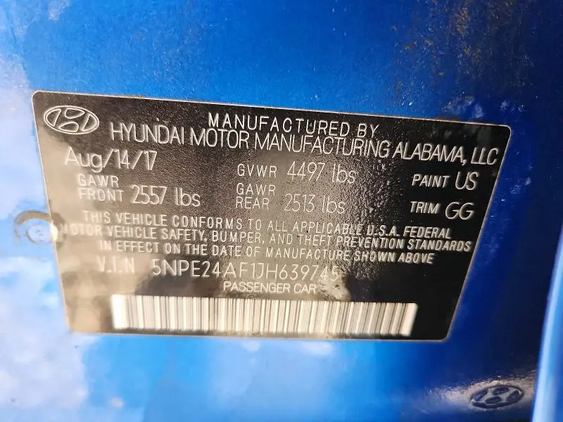 2018 HYUNDAI SONATA SE  