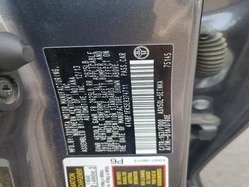 2014 TOYOTA CAMRY LE  