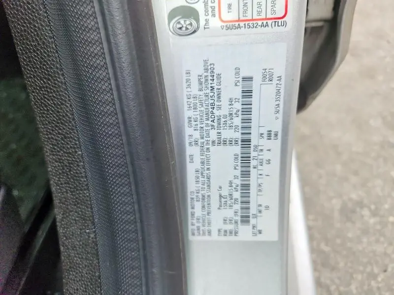 2018 FORD FIESTA SE  