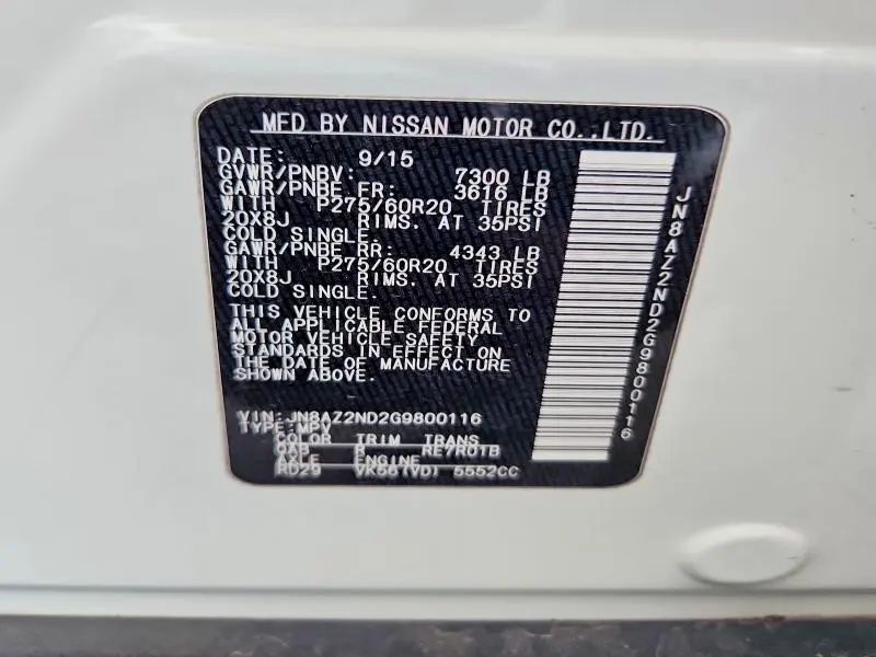 2016 INFINITI QX80 BASE  