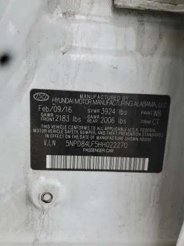 2017 HYUNDAI ELANTRA SE  