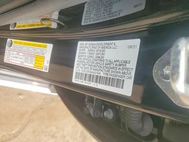 2021 HONDA ACCORD HYBRID EX  