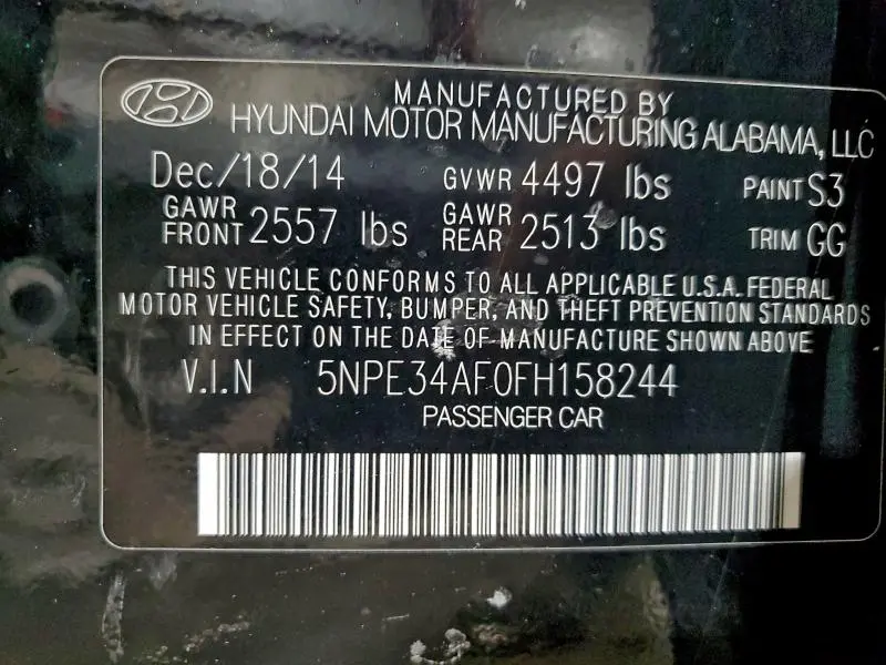 2015 HYUNDAI SONATA SPORT  