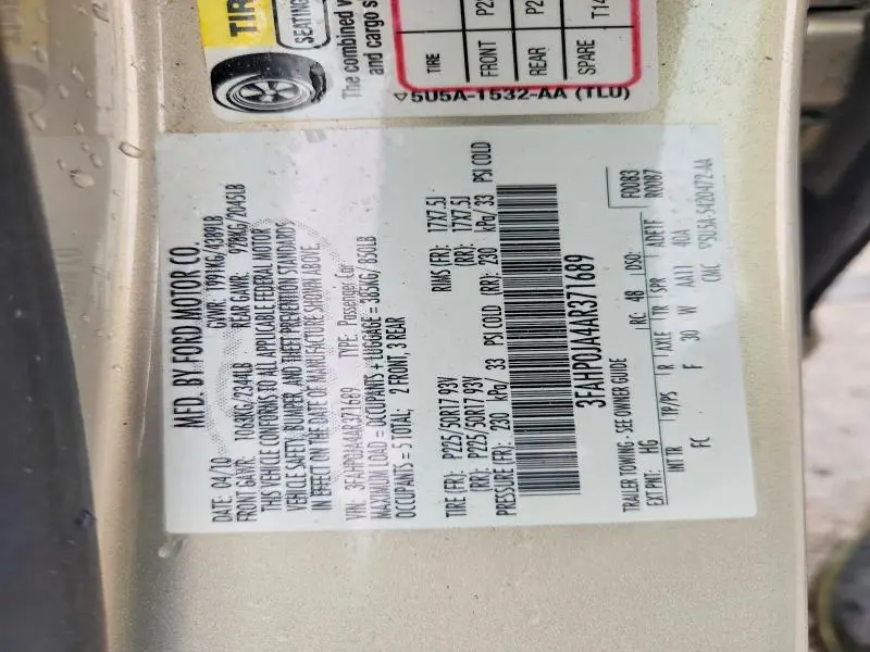 2010 FORD FUSION SEL  