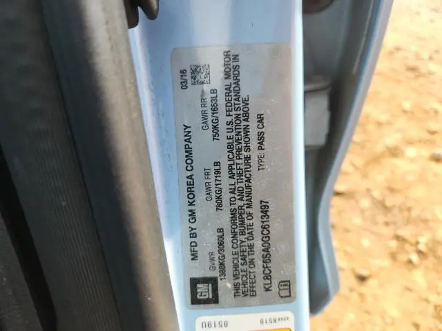 2016 CHEVROLET SPARK 2LT  