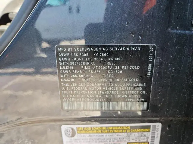 2011 VOLKSWAGEN TOUAREG V6 TDI  