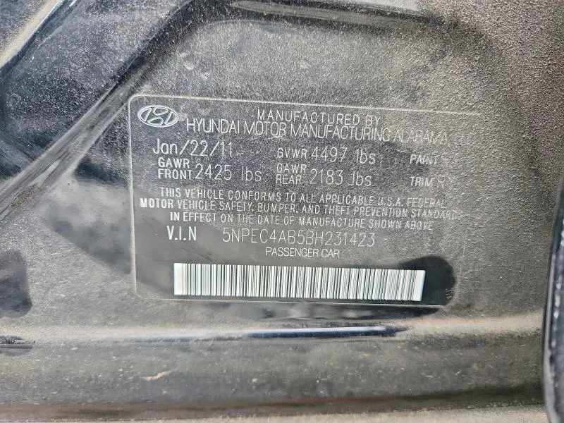 2011 HYUNDAI SONATA SE 2.0T  