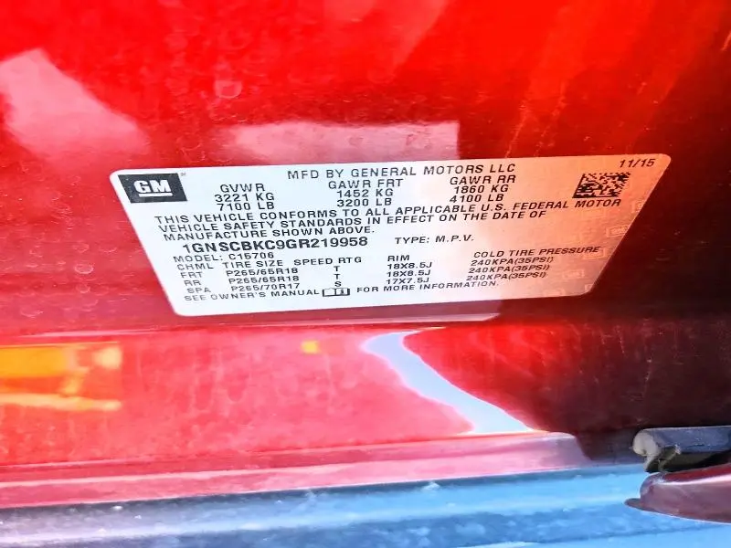 2016 CHEVROLET TAHOE C1500 LT  