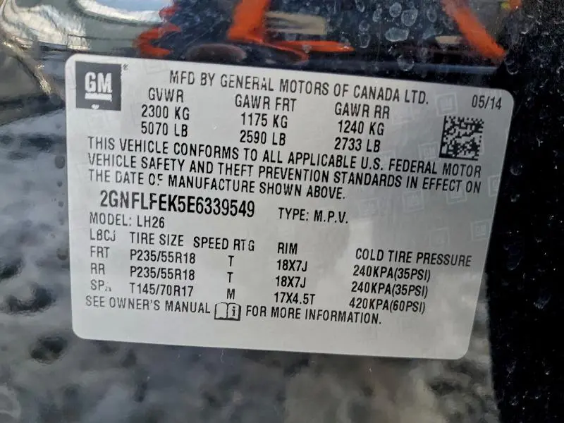 2014 CHEVROLET EQUINOX LT  