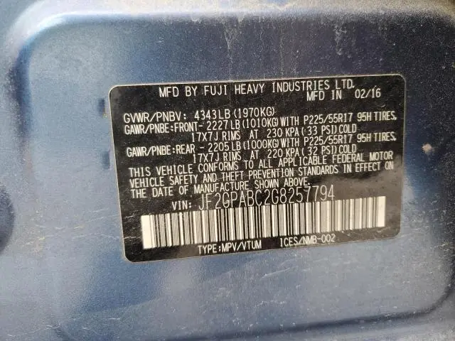 2016 SUBARU CROSSTREK PREMIUM