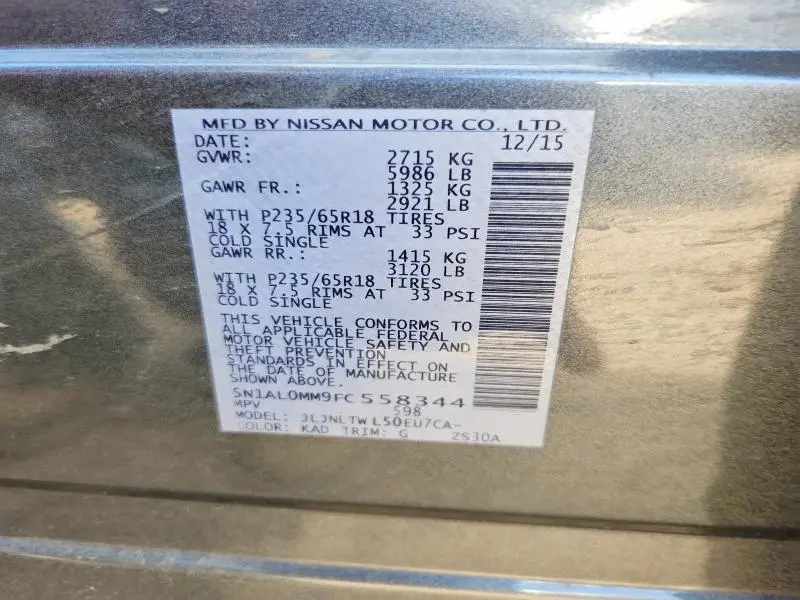 2015 INFINITI QX60 BASE  