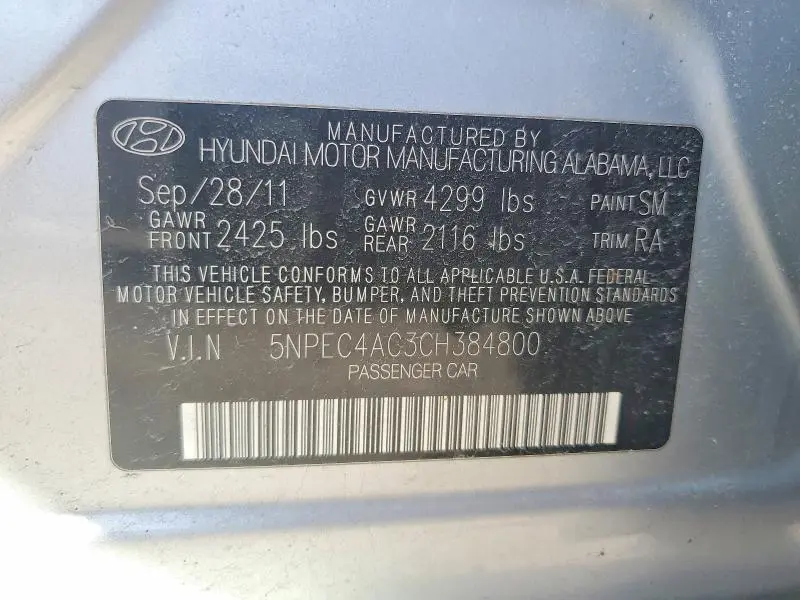 2012 HYUNDAI SONATA LIMITED  