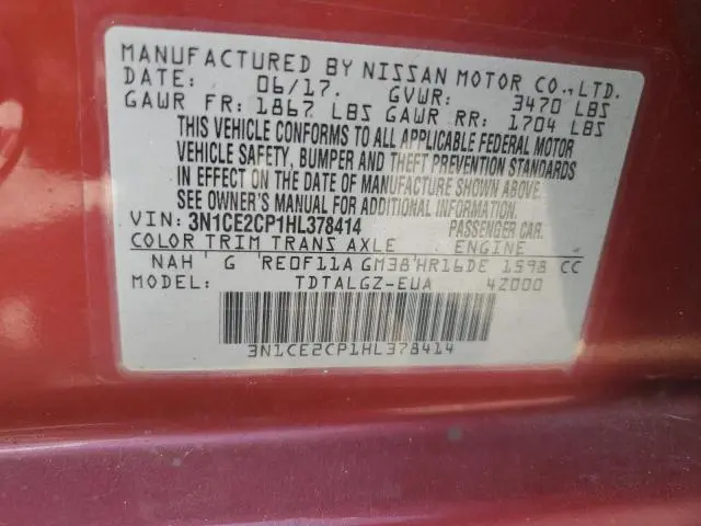 2017 NISSAN VERSA NOTE S  