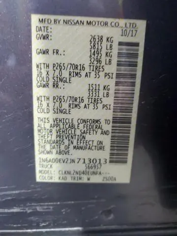 2018 NISSAN FRONTIER S  