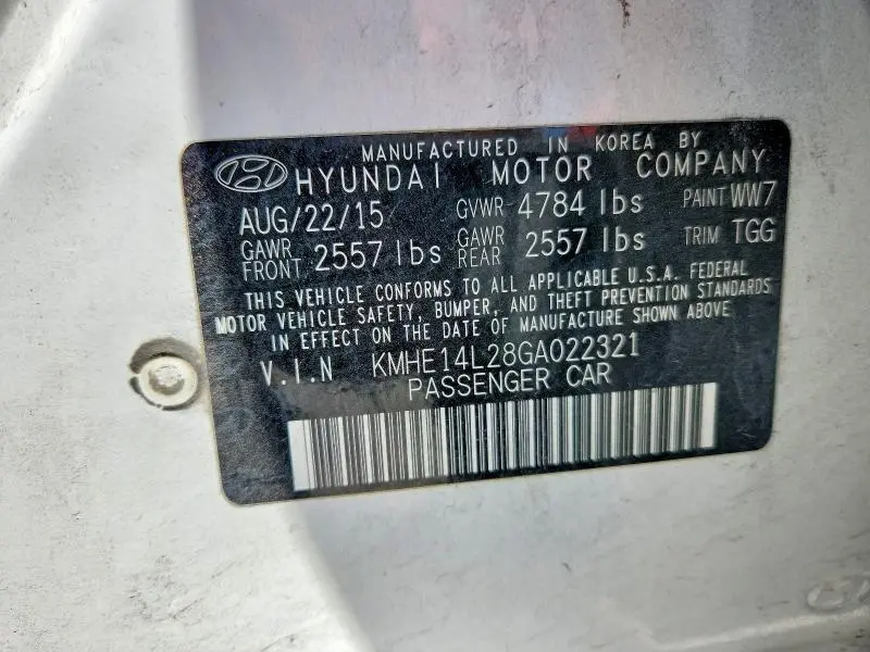 2016 HYUNDAI SONATA PLUG-IN HYBRID  