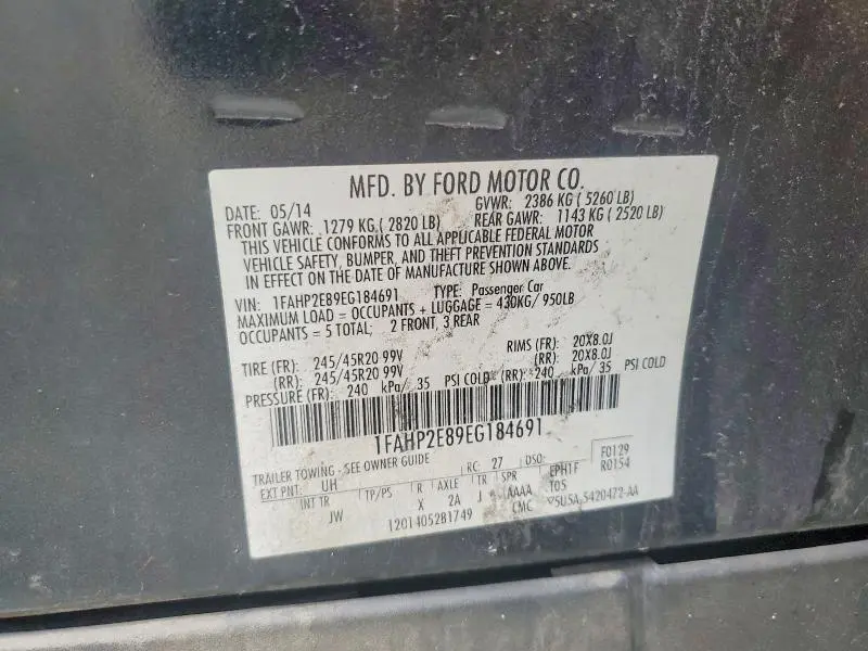 2014 FORD TAURUS   