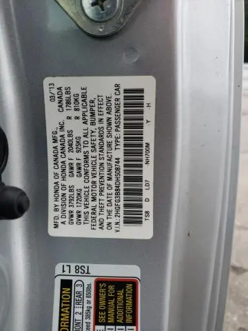 2013 HONDA CIVIC EX  