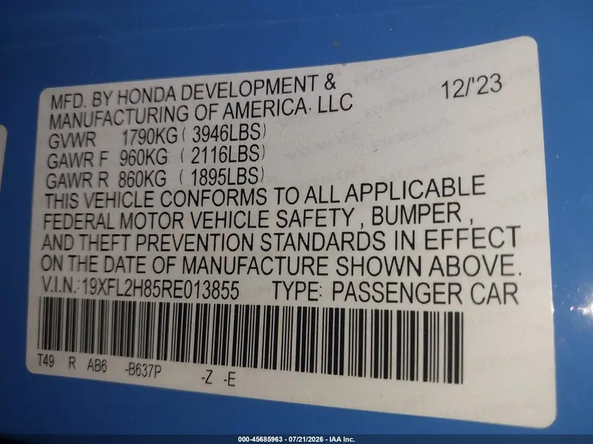 2024 HONDA CIVIC SPORT
