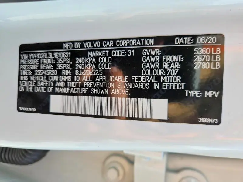 2020 VOLVO XC60 T5 INSCRIPTION  