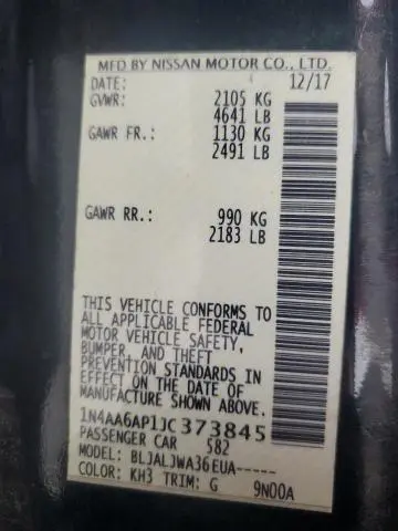 2018 NISSAN MAXIMA 3.5S  