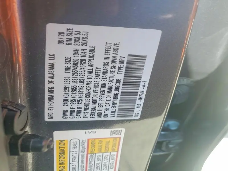 2020 HONDA PASSPORT ELITE  