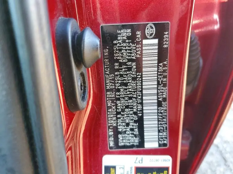2015 TOYOTA CAMRY SE  